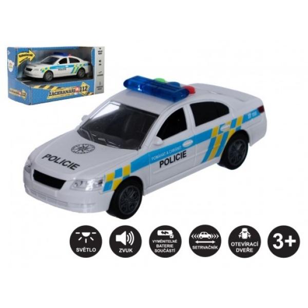 Auto policie plast na baterie se zvukem se světlem na setrvačník