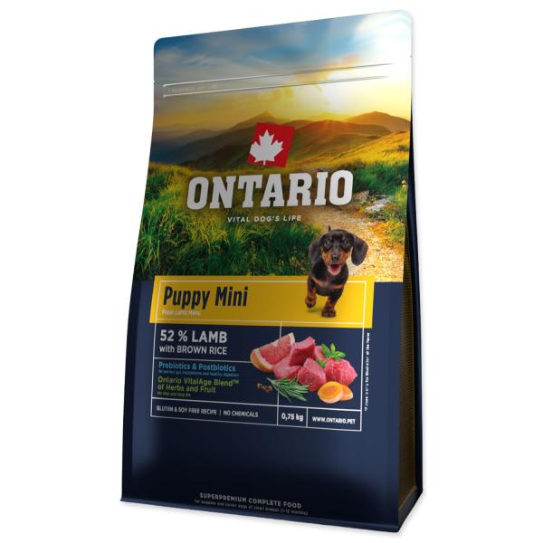 Krmivo Ontario Puppy Mini Lamb & Brown Rice 0,75kg (obrázek 7)