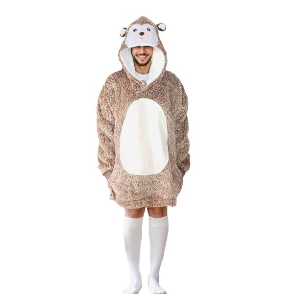 Cozy Noxxiez CH366 Ježek - hřejivá televizní mikinová deka s kapucí pro teenagery a dospělé