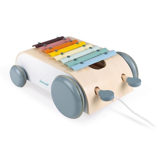 Janod - Xylo Roller In Legno - Collezione Sweet Cocoon - Giocattolo Didattico Musicale Dipinto Ad Acqua - Giocattolo Da Trascinare - A Partire Da 18 Mesi, J04406-image