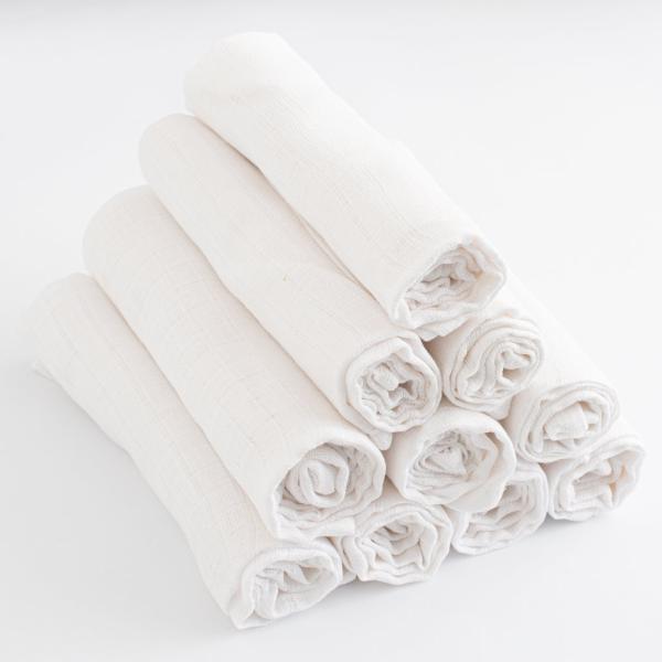 Látkové bavlnené plienky New Baby STANDARD 70 x 80 cm, 10 ks biele