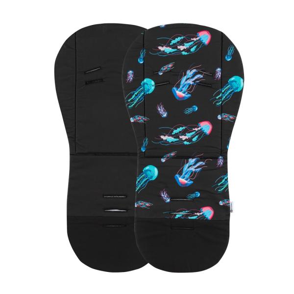 Petite&Mars Foamy Memory Foam Liner - Coprisedile Universale Per Passeggino, Passeggino, Anti-Urto, In Cotone (Limited 100 Jellyfish)-image