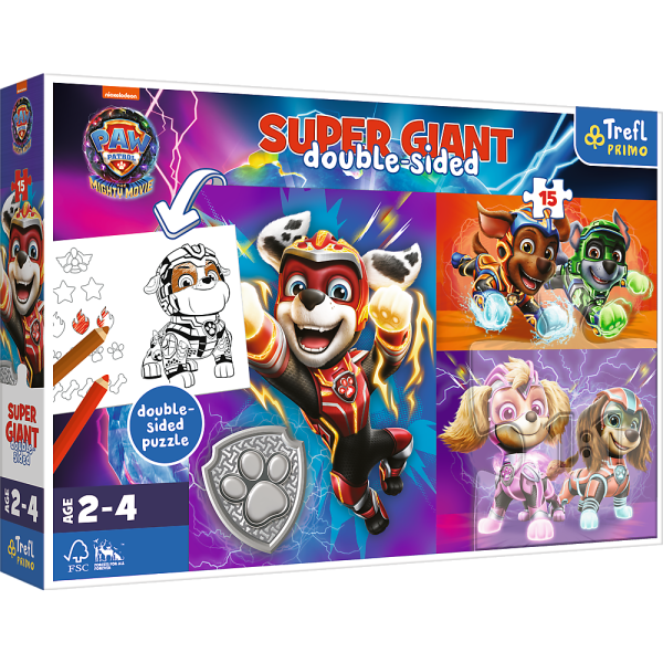 Trefl Puzzle 15 GIANT - Úžasný tým PAW PATROL