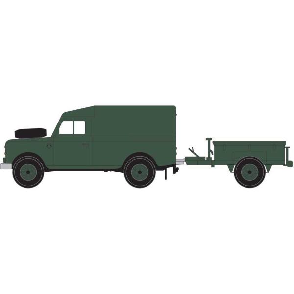 Classic Kit military A02324 – LWB Land Rover (Hard Top) a přívěs (1:76)