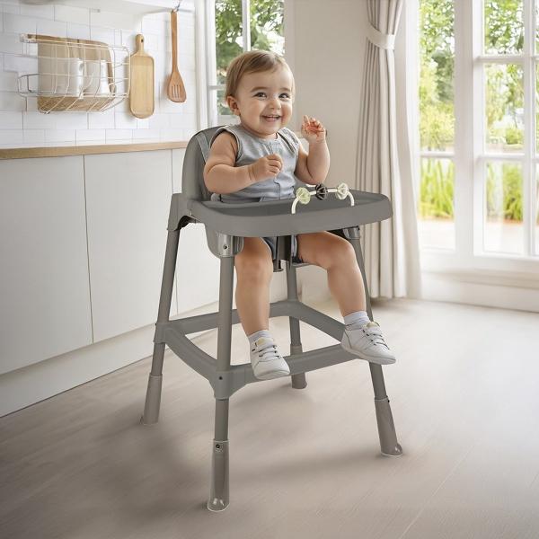 Dolu Vysoká židle na krmení, šedá