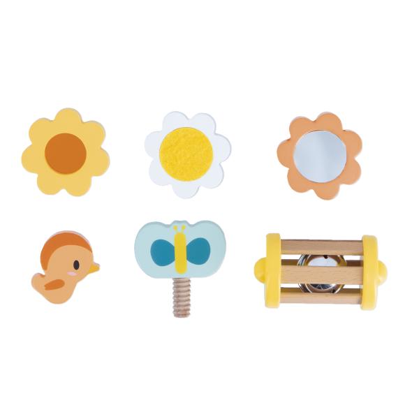 Janod Farma Dřevěná motorická hračka Ovečka s mnoha aktivitami