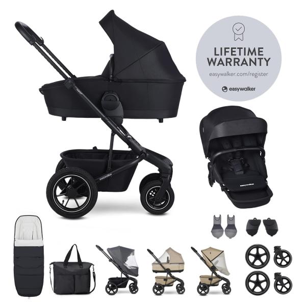 EASYWALKER Set XXL kočík kombinovaný Harvey5 Air Midnight Black s príslušenstvom