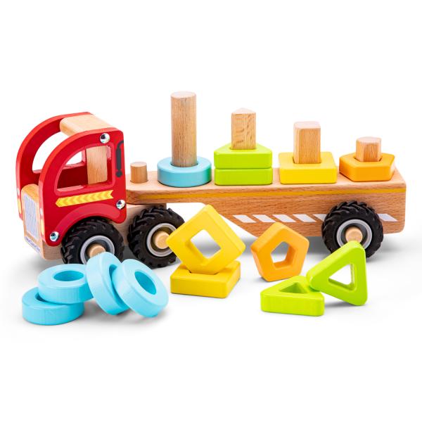 New Classic Toys Dřevěný třídicí a stohovací kamion (obrázek 3)