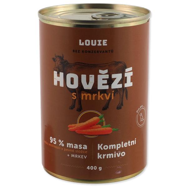 Konzerva LOUIE hovězí s mrkví, vitamíny a minerály 400g