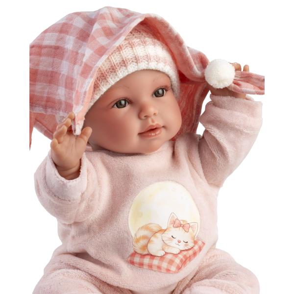 Llorens 63812 NEW BORN - realistická panenka miminko se zvuky a měkkým látkovým tělem (obrázek 4)