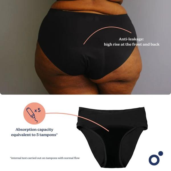 Poporodní a menstruační kalhotky, Black_ XS-S-M (obrázek 5)