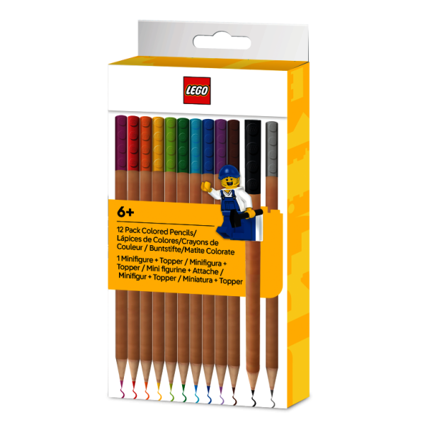 LEGO Pastelky, mix barev - 12 ks s LEGO klipem