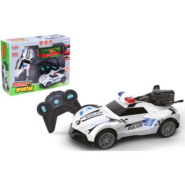 Auto policejní svítící dýmící RC na dálkové ovládání 18 cm