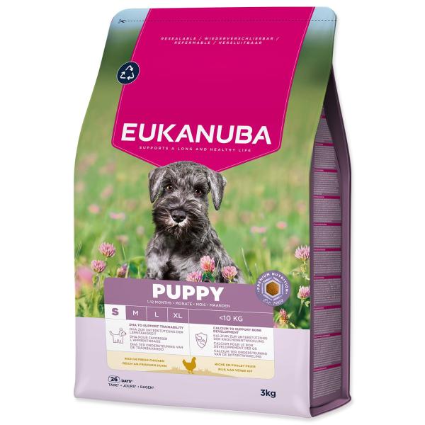 Krmivo EUKANUBA Puppy Small bohaté na čerstvé kuře 3 kg