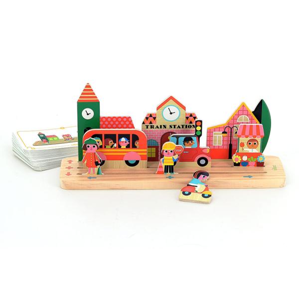 Vilac Dřevěná logická hra Postav to správně! Město (obrázek 3)