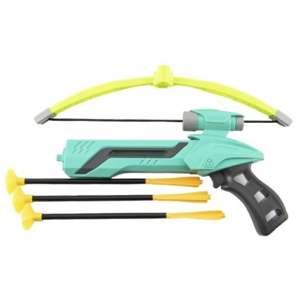 Pistola/balestra con arco per ventose plastica 25cm + frecce 3 pz