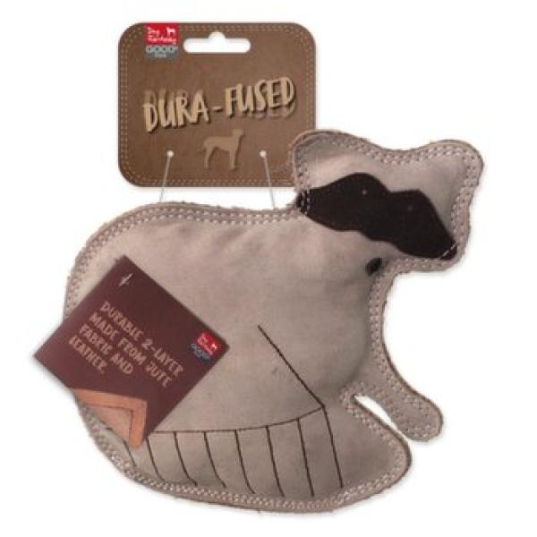 Hračka Dog Fantasy Dura-fused mýval pískací, kůže a juta 18,5cm (obrázek 4)