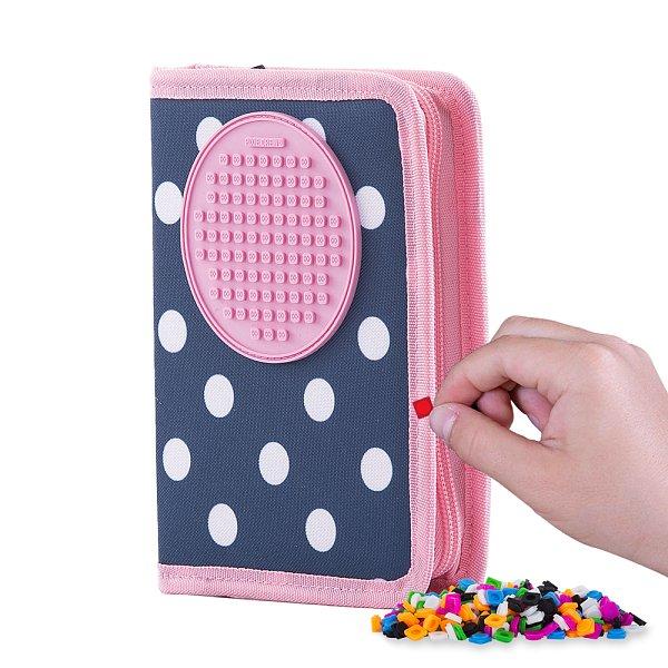 PIXIE CREW školní pouzdro modré s bílými tečkami