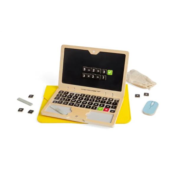 Bigjigs Toys Drevený magnetický notebook