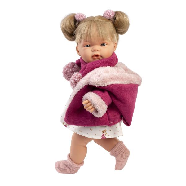 Llorens 38364 JOELLE – realistická panenka se zvuky a měkkým látkovým tělem – 38 cm