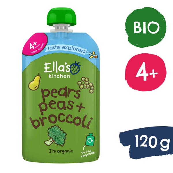 Ella's Kitchen BIO Hruška, hrášok a brokolica (120 g)