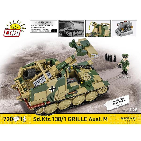 Cobi 2665 World War II Sd.Kfz. 138/1 GRILLE Ausf. M, 1:28, 724 k, 1 f (obrázek 7)