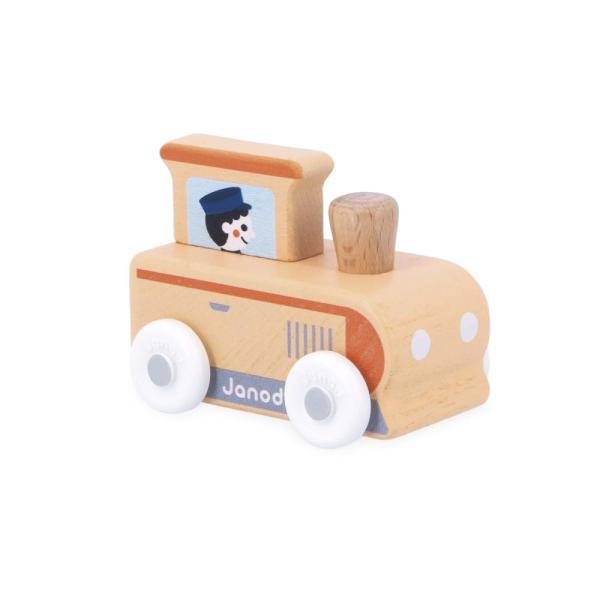 Janod Cross roads Drevené auto na tlačenie Rušeň