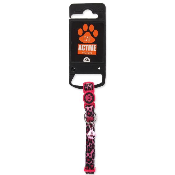 Obojek Active Cat nylon XS leopard růžový 1x19-31cm (obrázek 4)