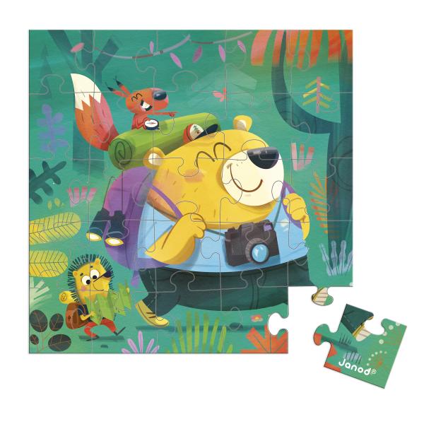 Janod Blahopřání k narozeninám s puzzle Turistika