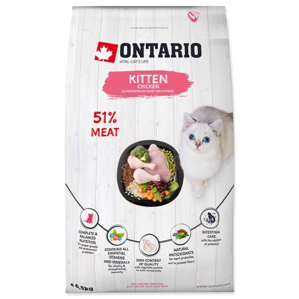 Krmivo Ontario Kitten Chicken 6,5kg (obrázek 3)