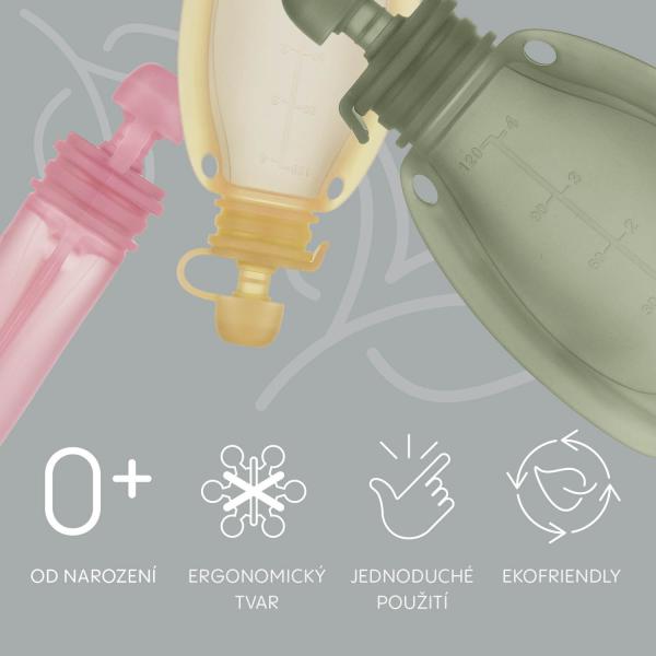 Silikonový plnitelný sáček na dětskou stravu, Transparent Green (obrázek 5)