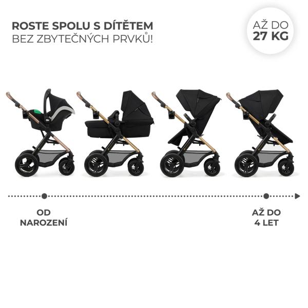 KINDERKRAFT Kočík kombinovaný Moov 2 Air 3v1 Pure Black (obrázek 5)