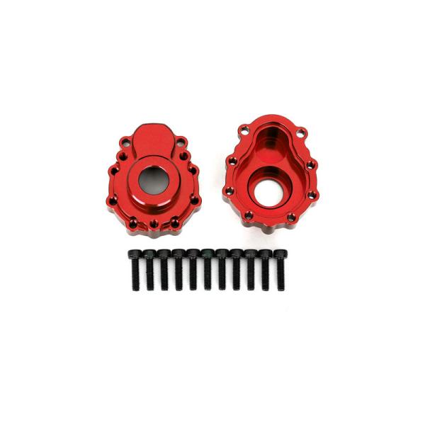 Traxxas vonkajší diel nápravy hliníkový červený (2): TRX-4