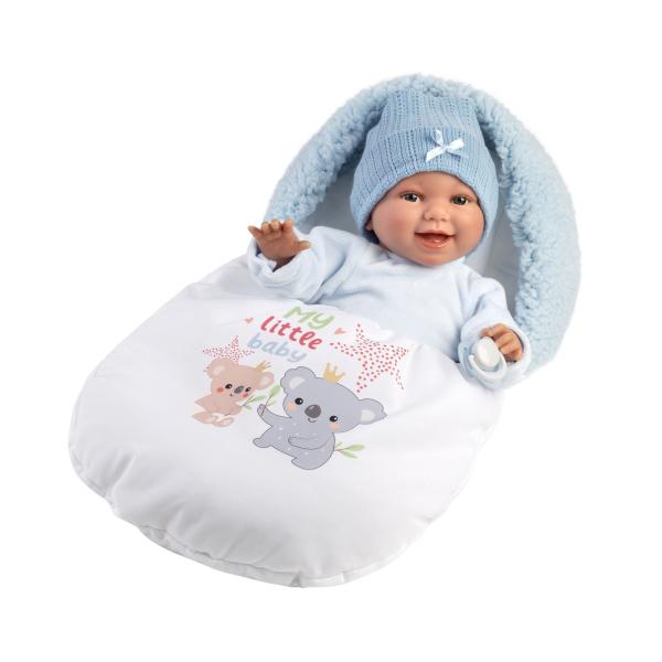 Llorens 63805 NEW BORN - realistická panenka miminko se zvuky a měkkým látkovým tělem