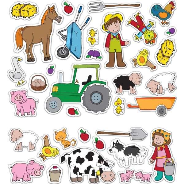 Fiesta Crafts Znovupoužitelné samolepky se scénou Farma