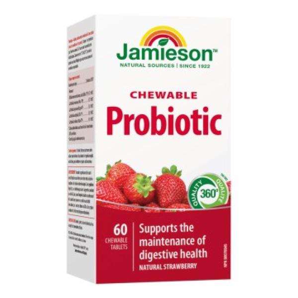 Jamieson Probiotické tablety na cmúľanie s jahodovou příchutí 60tbl.