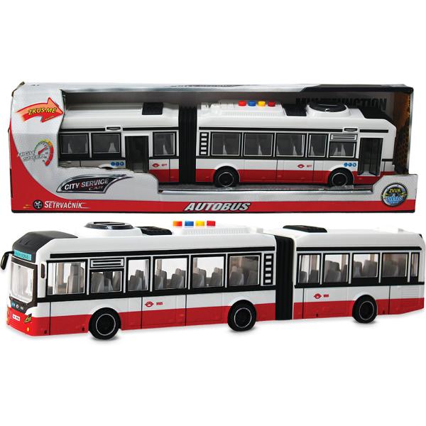 CITY SERVICE CAR – 1:16 Kloubový autobus – červený na setrvačník se zvuky