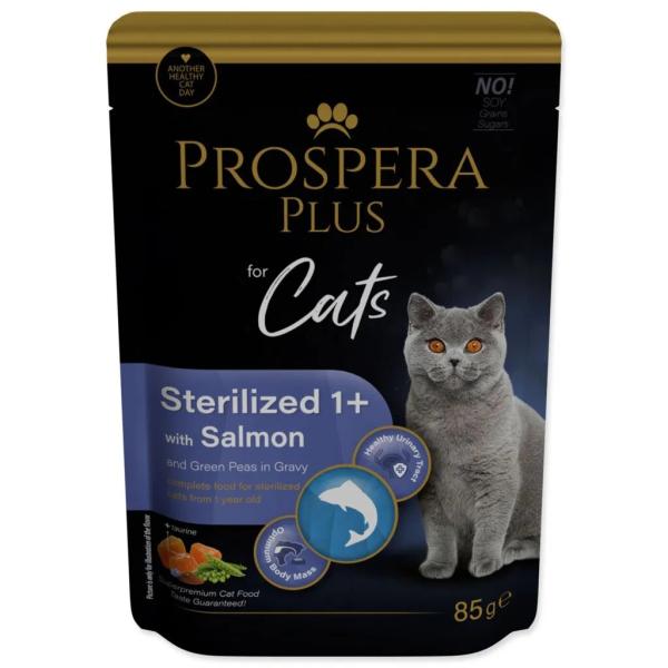 Kapsička Prospera Plus Sterelized 1+, Losos, Hrášek 85g
