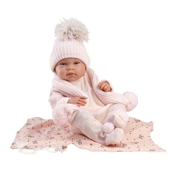 Llorens 84338 NEW BORN DÍVKO- realistická panenka miminko s celovinylovým tělem - 43 cm (obrázek 3)