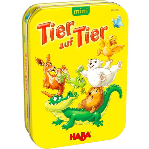 Haba Mini Animal sobre animal en caja de metal