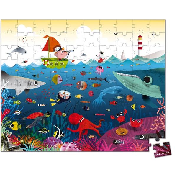 Janod Puzzle v kufříku Svět pod vodou 100 ks