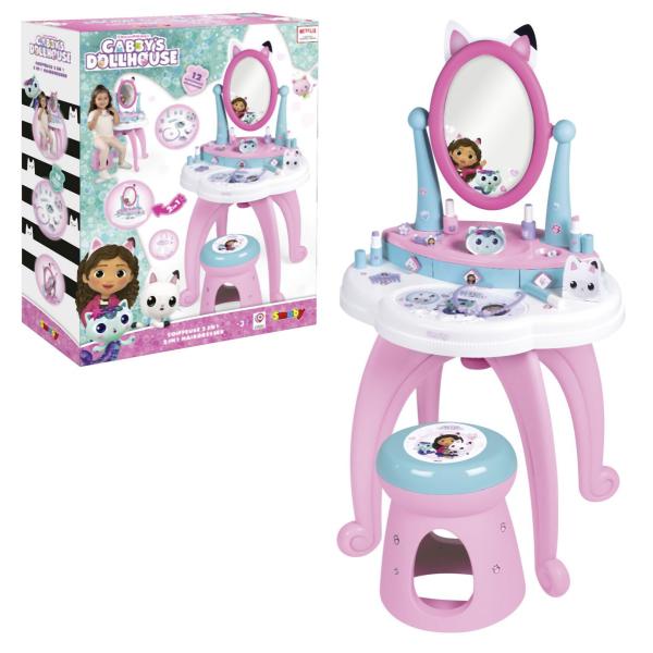 Smoby Gabby’s Dollhouse 2v1 Toaletní stolek se stoličkou