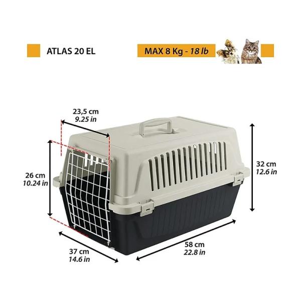 Přepravka Ferplast Atlas 20 šedá 37x58x32 cm