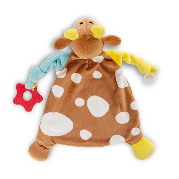 NICI MFN jemný Kravička s hryzadlem a uchopovacím otvorem na dudlík 25x25cm