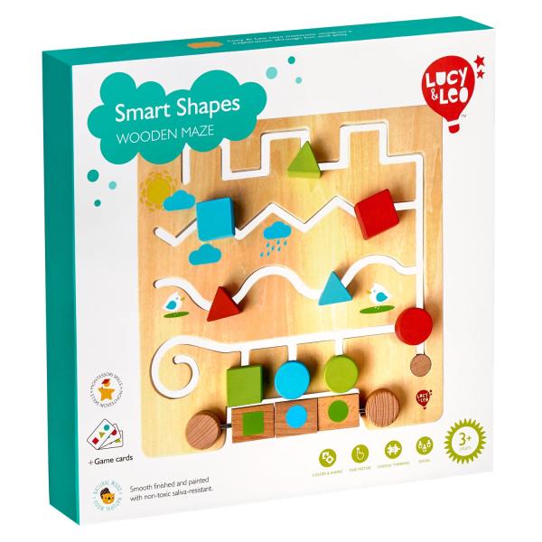 Lucy & Leo 209 Geometrické tvary s předlohami – dřevěné bludiště