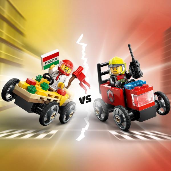 LEGO® City 60458 Závodní balíček: Rozvoz pizzy vs. hasičské auto