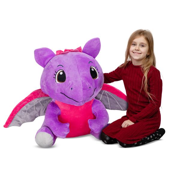 Plush Friends drak fialový plyšový 60cm sedící 0m+ (obrázek 3)