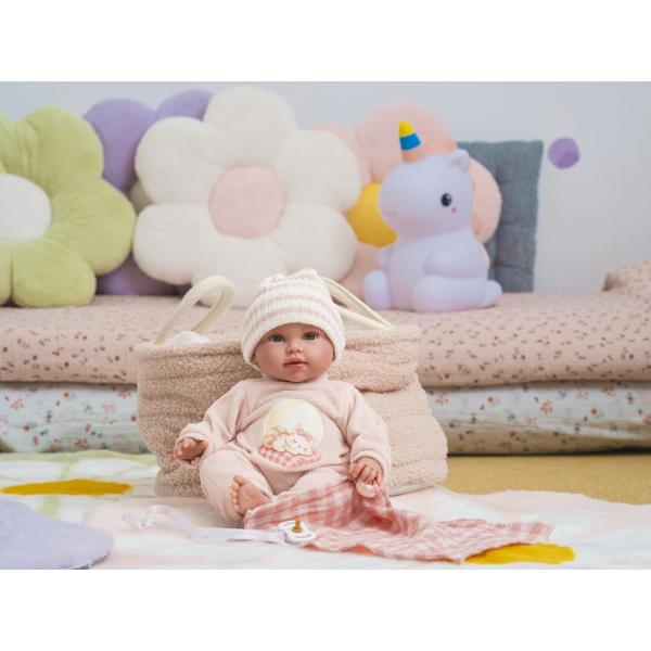 Llorens 63812 NEW BORN - realistická panenka miminko se zvuky a měkkým látkovým tělem (obrázek 5)