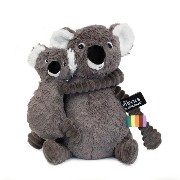 Ptipotos Plyšová koala Trankil šedá - mama s dieťatkom