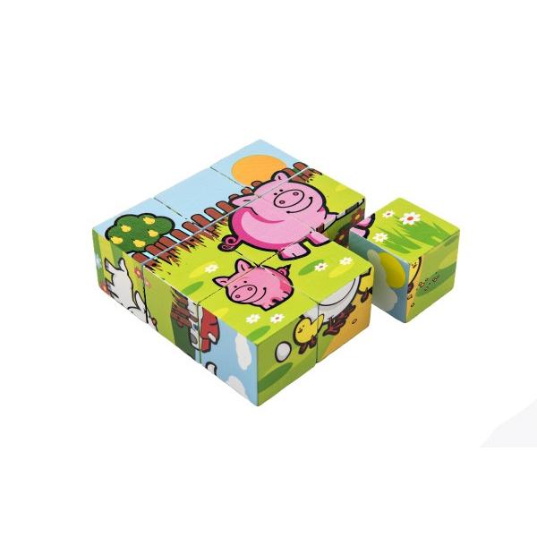 Kostky kubus Moje první zvířátka dřevo 9x9x3cm 9ks (obrázek 5)